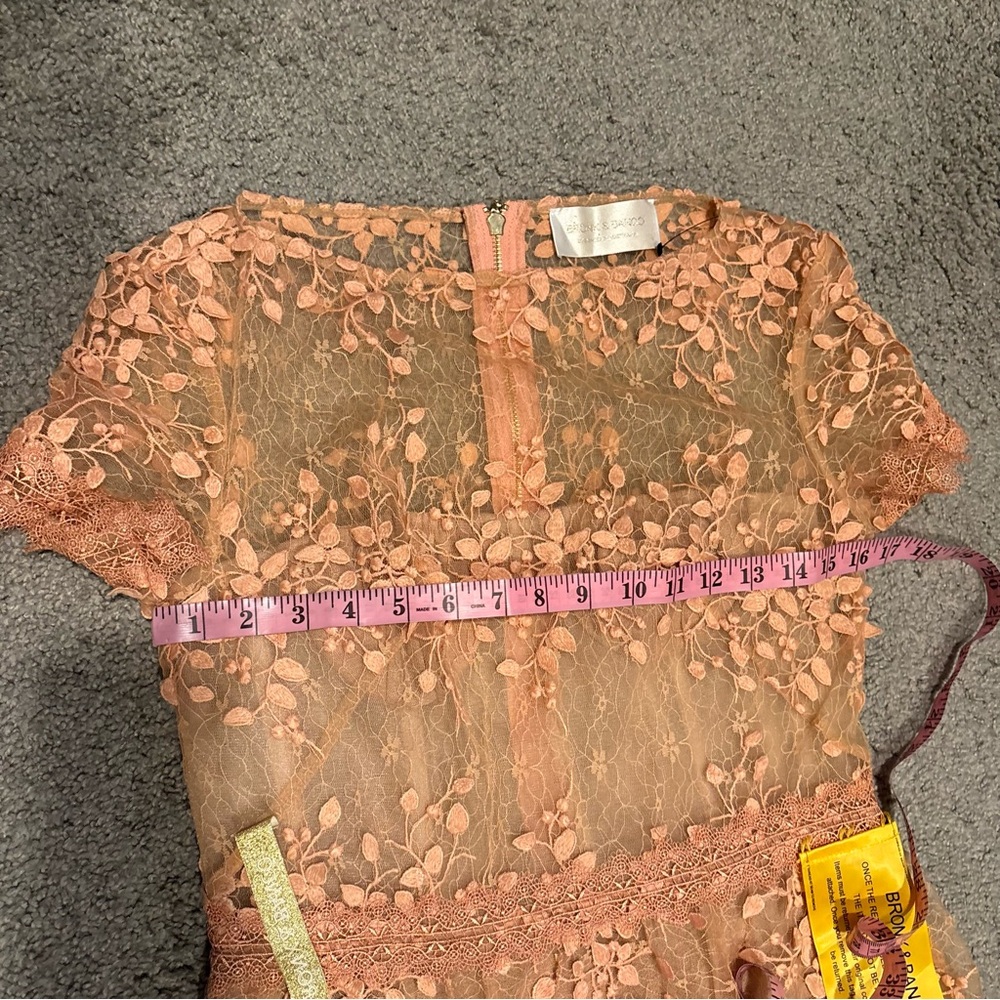 Bronx And Banco New Megan Cap Sleeve Sheer Lace Gown Size L / US 8 - Picture 12 of 16